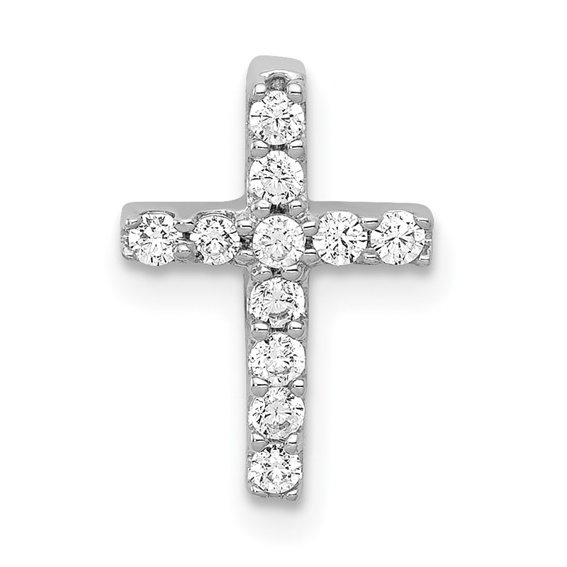 14k White Gold 1/5 carat Lab Grown Diamond VS/SI+ G+ Complete Chain Slide Pendant