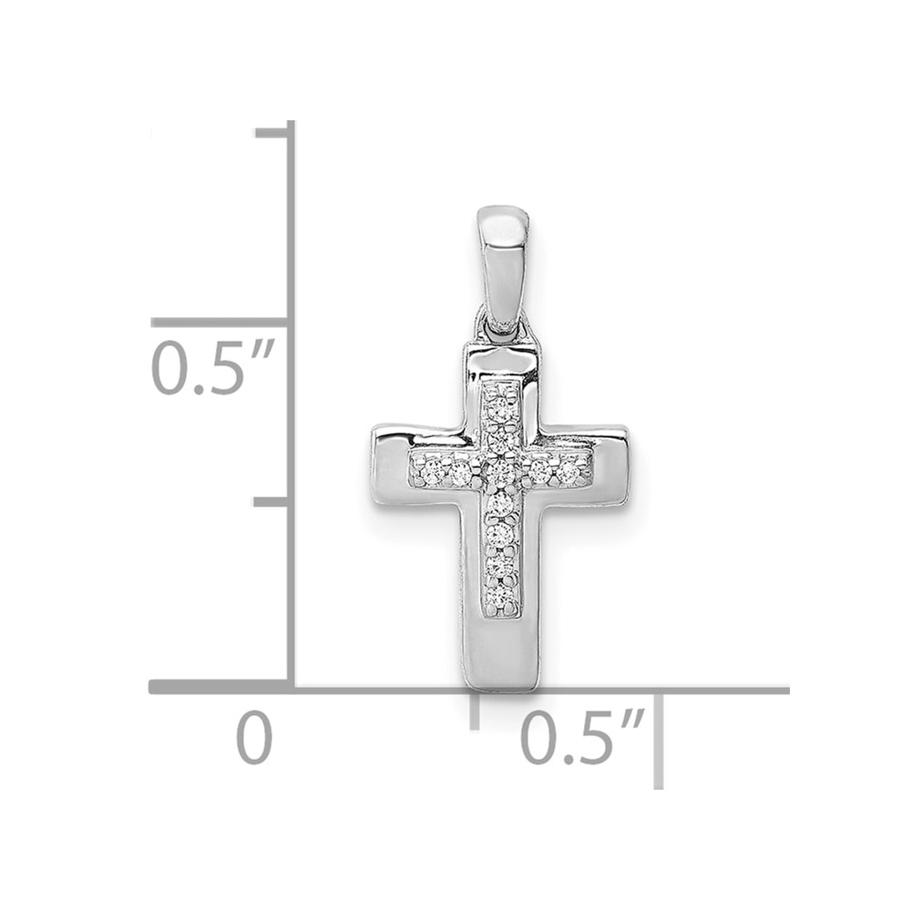 10K White Gold Diamond Cross Pendant (PM4964-004-1WA)
