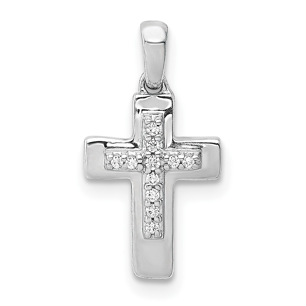 10K White Gold Diamond Cross Pendant (PM4964-004-1WA)