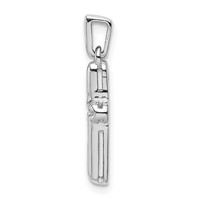 14K White Gold 0.17 Carat Lab Grown Diamond VS SI+ G+ Complete Latin Cross Pendant view 2