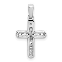 14K White Gold 0.17 Carat Lab Grown Diamond VS SI+ G+ Complete Latin Cross Pendant view 3