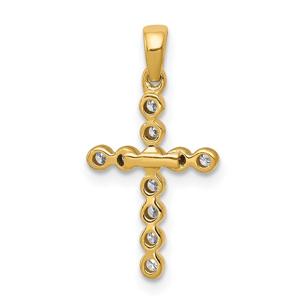 10K Polished 1/10ct. Diamond Cross Pendant (PM4966-010-1YA)