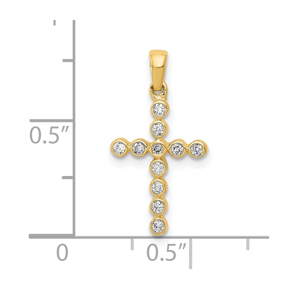10K Polished 1/10ct. Diamond Cross Pendant (PM4966-010-1YA)