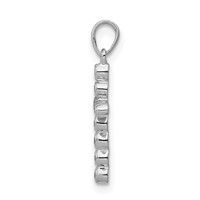 14K White Gold 0.10 Carat Lab Grown Diamond VS SI+ G+ Complete Cross Pendant view 2