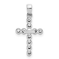 14K White Gold 0.10 Carat Lab Grown Diamond VS SI+ G+ Complete Cross Pendant view 3