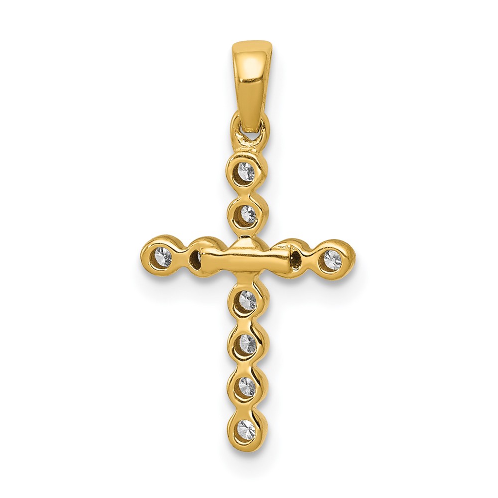 14k Polished 1/10ct. Diamond Cross Pendant (PM4966-010-YA)