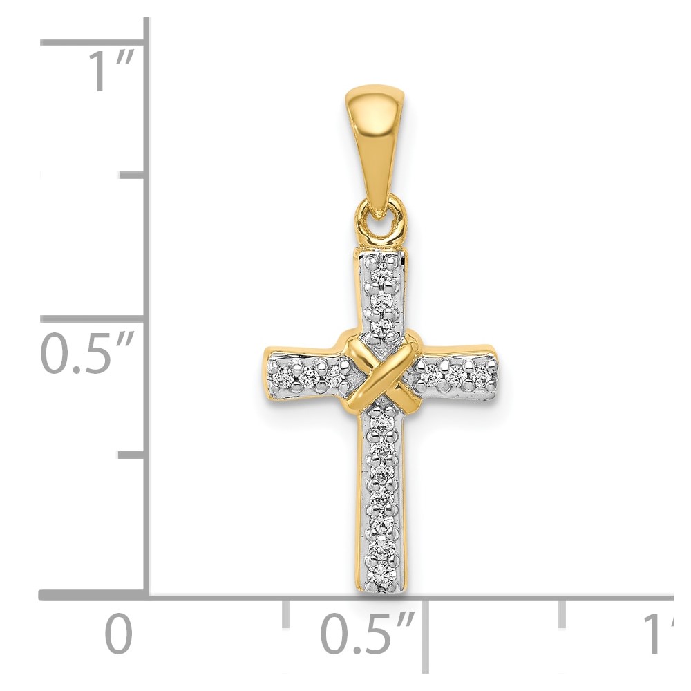 10K 1/6ct. Diamond Latin Cross Pendant (PM4967-016-1YA)