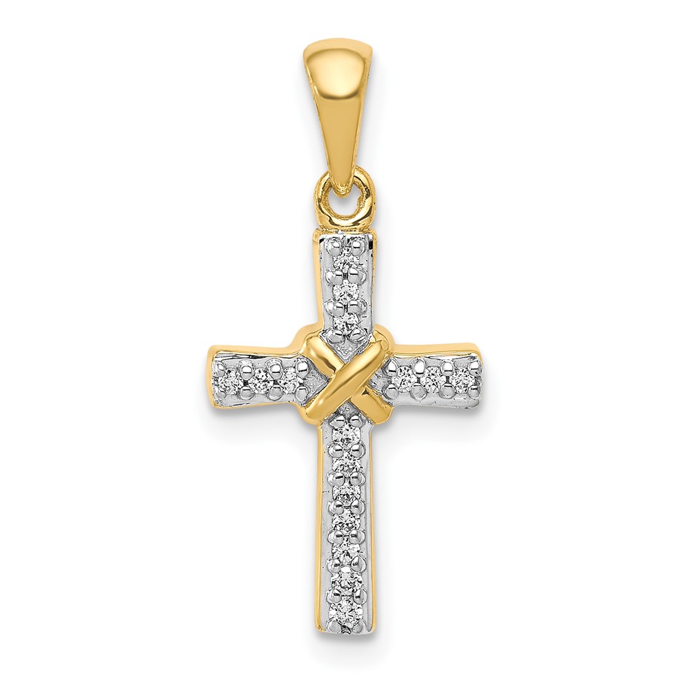 10K 1/6ct. Diamond Latin Cross Pendant (PM4967-016-1YA)