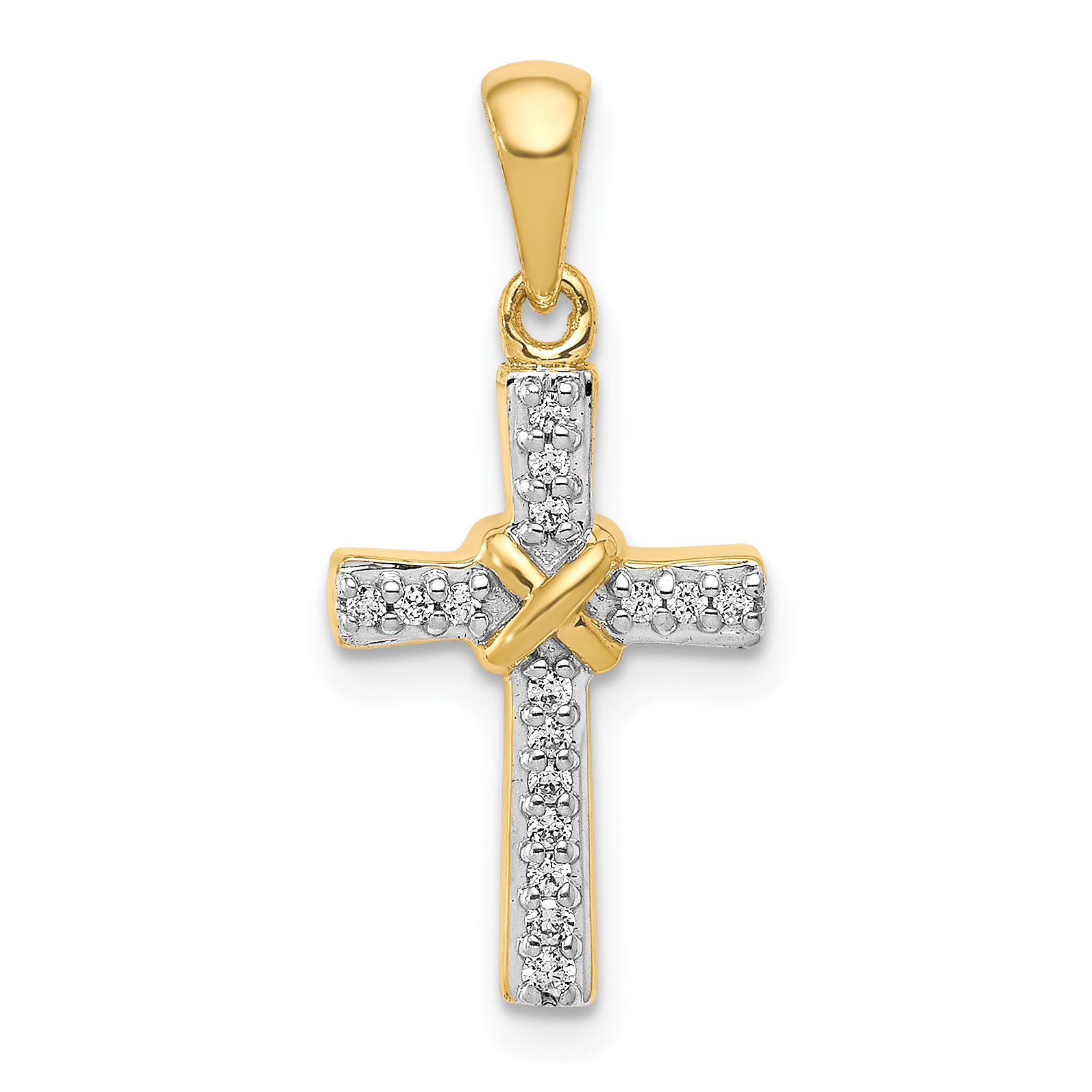 14k 1/6ct. Diamond Latin Cross Pendant (PM4967-016-YA)