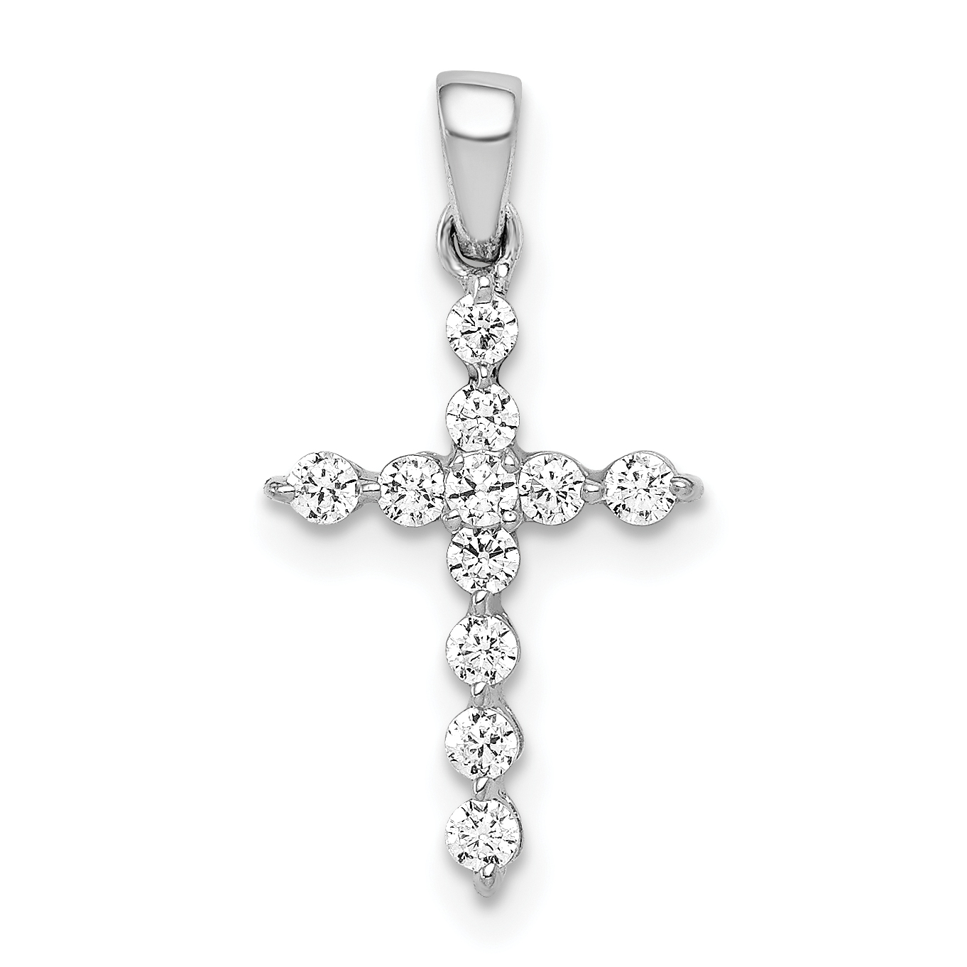 10K White Gold 1/4ct. Diamond Cross Pendant (PM4968-025-1WA)