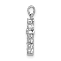 14K White Gold 0.25 Carat Lab Grown Diamond VS SI+ G+ Complete Cross Pendant view 2