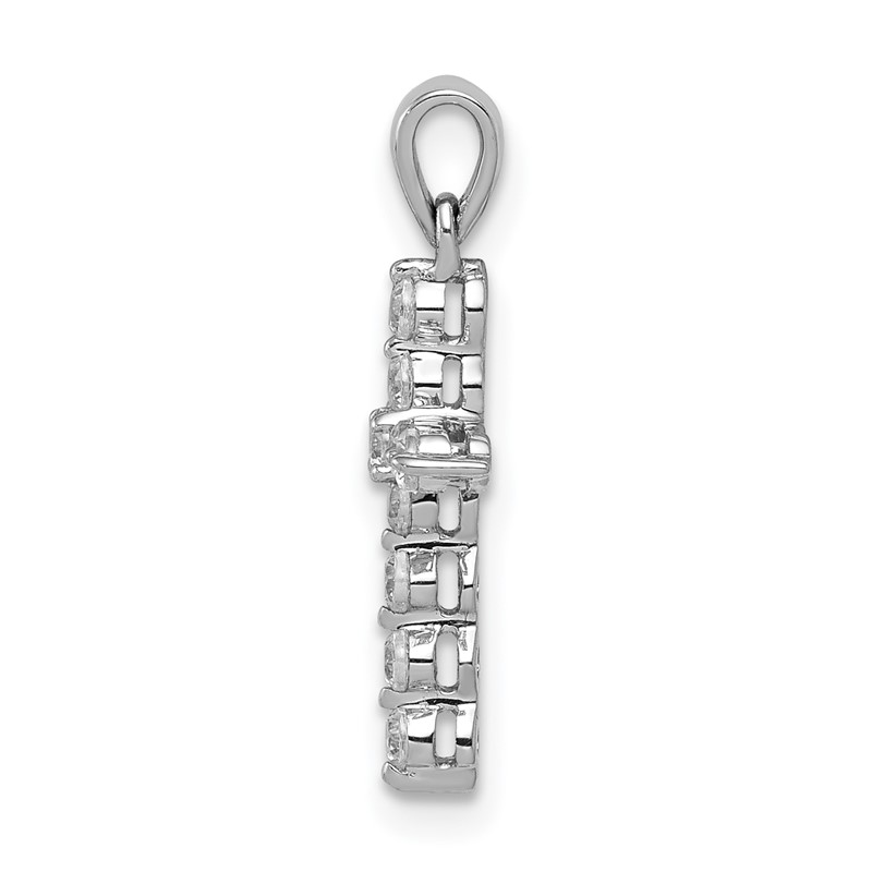 14k White Gold 1/4 carat Lab Grown Diamond VS/SI+ G+ Complete Cross Pendant