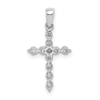 14K White Gold 0.25 Carat Lab Grown Diamond VS SI+ G+ Complete Cross Pendant view 3