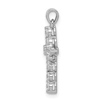 14K White Gold 0.38 Carat Lab Grown Diamond VS SI+ G+ Complete Cross Pendant view 2