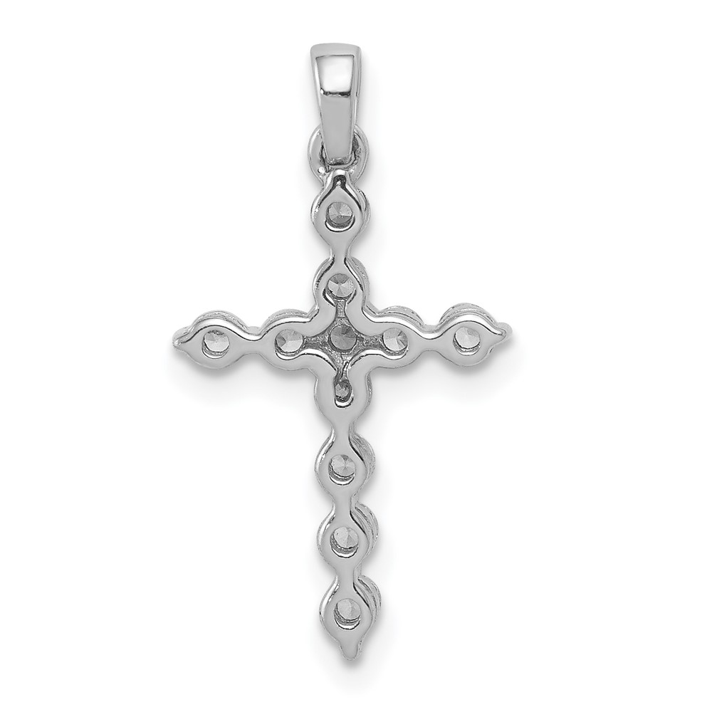 14k White Gold 3/8 carat Lab Grown Diamond VS/SI+ G+ Complete Cross Pendant (PM4968-040-WLG)