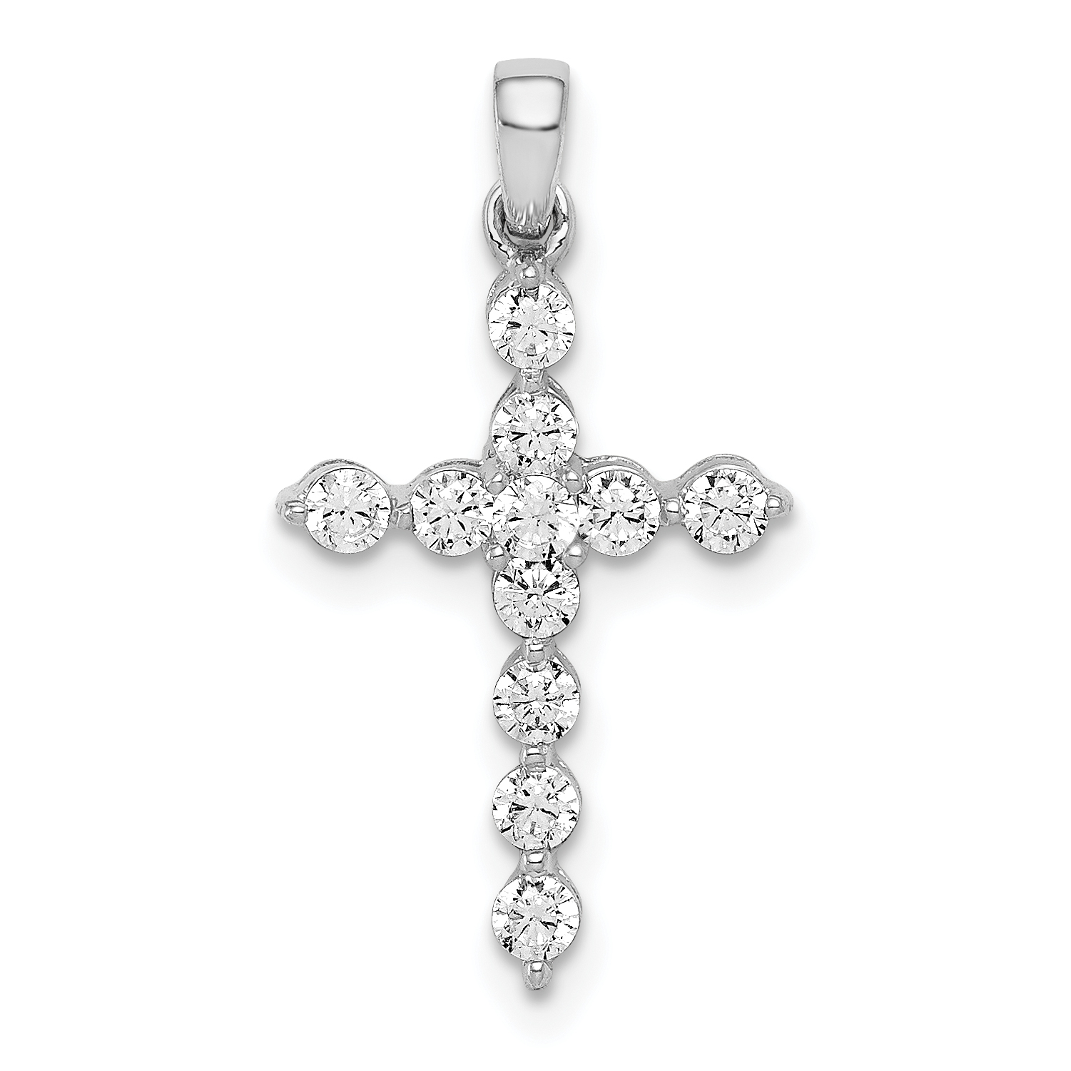 14k White Gold Diamond Cross Pendant (PM4968-040-WA)