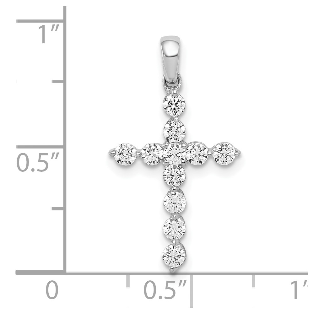 10K White Gold 1/2ct. Diamond Cross Pendant (PM4968-050-1WA)