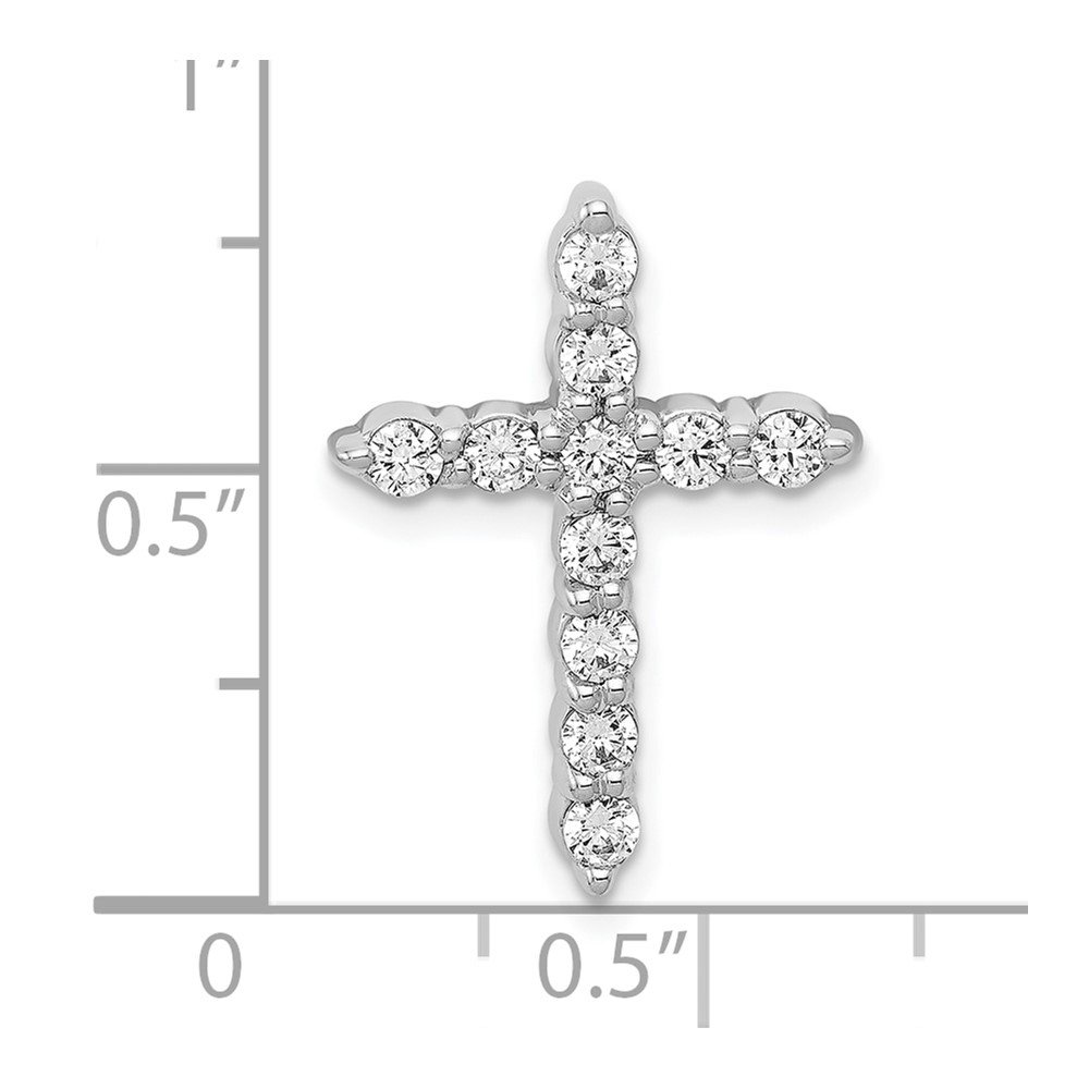 10K White Gold 1/2ct. Diamond Cross Chain Slide (PM4969-050-1WA)