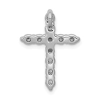 14K White Gold 0.50 Carat Lab Grown Diamond VS SI+ G+ Complete Cross Chain Slide Pendant view 3