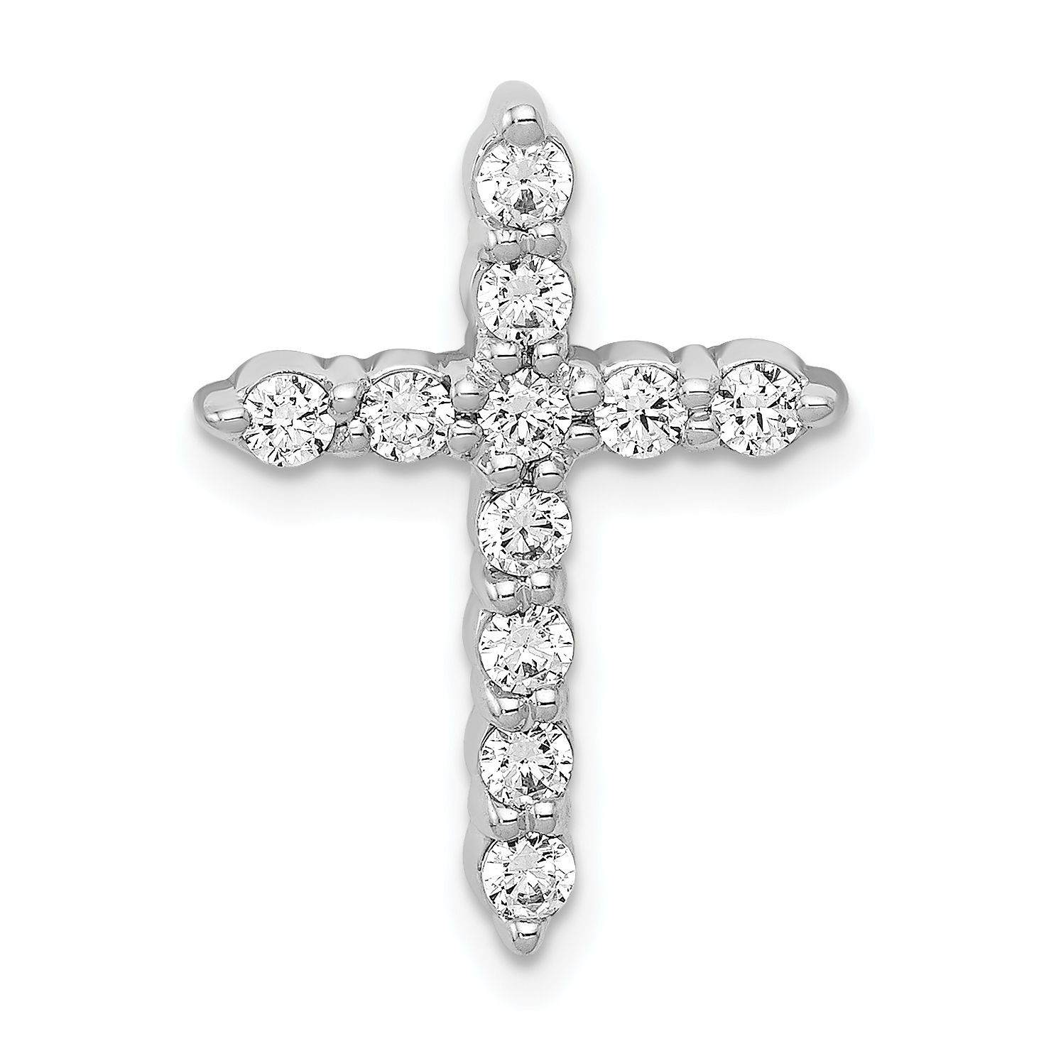14k White Gold 1/2ct. Diamond Cross Chain Slide (PM4969-050-WA)