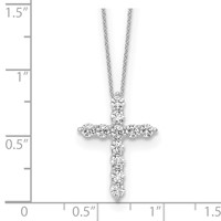 10K White Gold 0.75 Carat Lab Grown Diamond VS SI+ G+ Complete Cross Pendant Necklace, 18" view 3