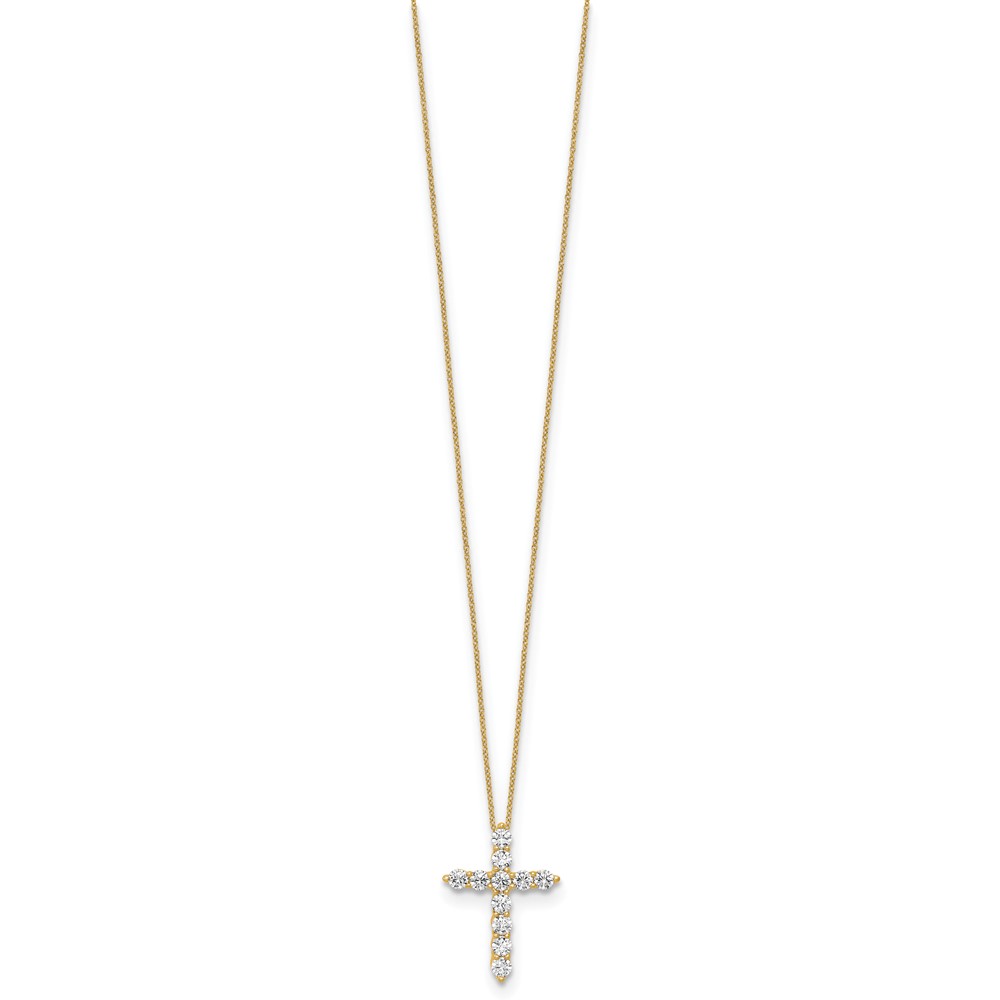 10k 3/4 carat Lab Grown Diamond VS/SI+ G+ Complete 18 inch Cross Pendant Necklace (PM4970-075-0YLG-18)