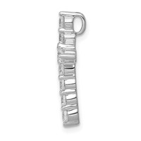 14K White Gold 0.75 Carat Lab Grown Diamond VS SI+ G+ Complete Cross Chain Slide Pendant view 2
