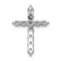 14K White Gold 0.75 Carat Lab Grown Diamond VS SI+ G+ Complete Cross Chain Slide Pendant view 3
