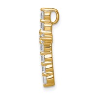 14K Yellow Gold 0.75 Carat Lab Grown Diamond VS SI+ G+ Complete Cross Chain Slide Pendant view 2