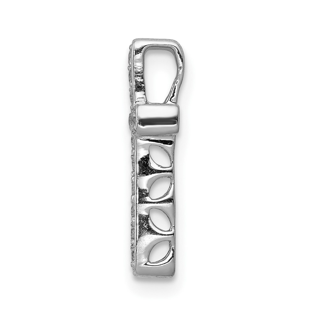 10K White Gold 1/6ct. Diamond Latin Cross Chain Slide (PM4972-016-1WA)