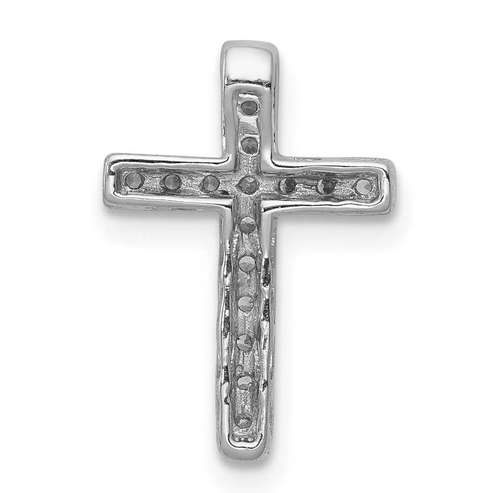 10K White Gold 1/6ct. Diamond Latin Cross Chain Slide (PM4972-016-1WA)