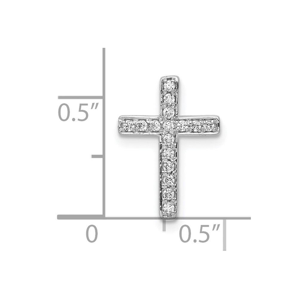 10K White Gold 1/6ct. Diamond Latin Cross Chain Slide (PM4972-016-1WA)