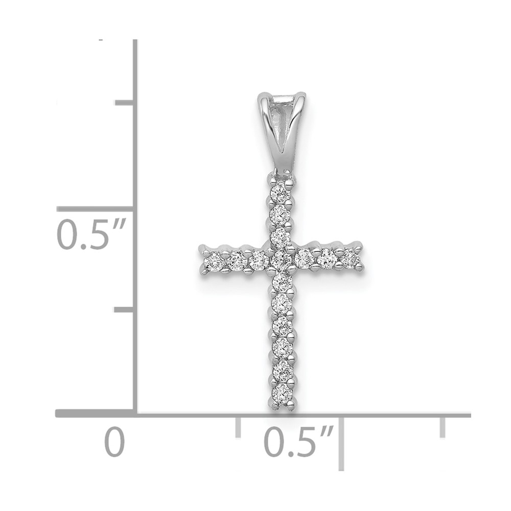 10K White Gold 1/6ct. Diamond Latin Cross Pendant (PM4973-016-1WA)
