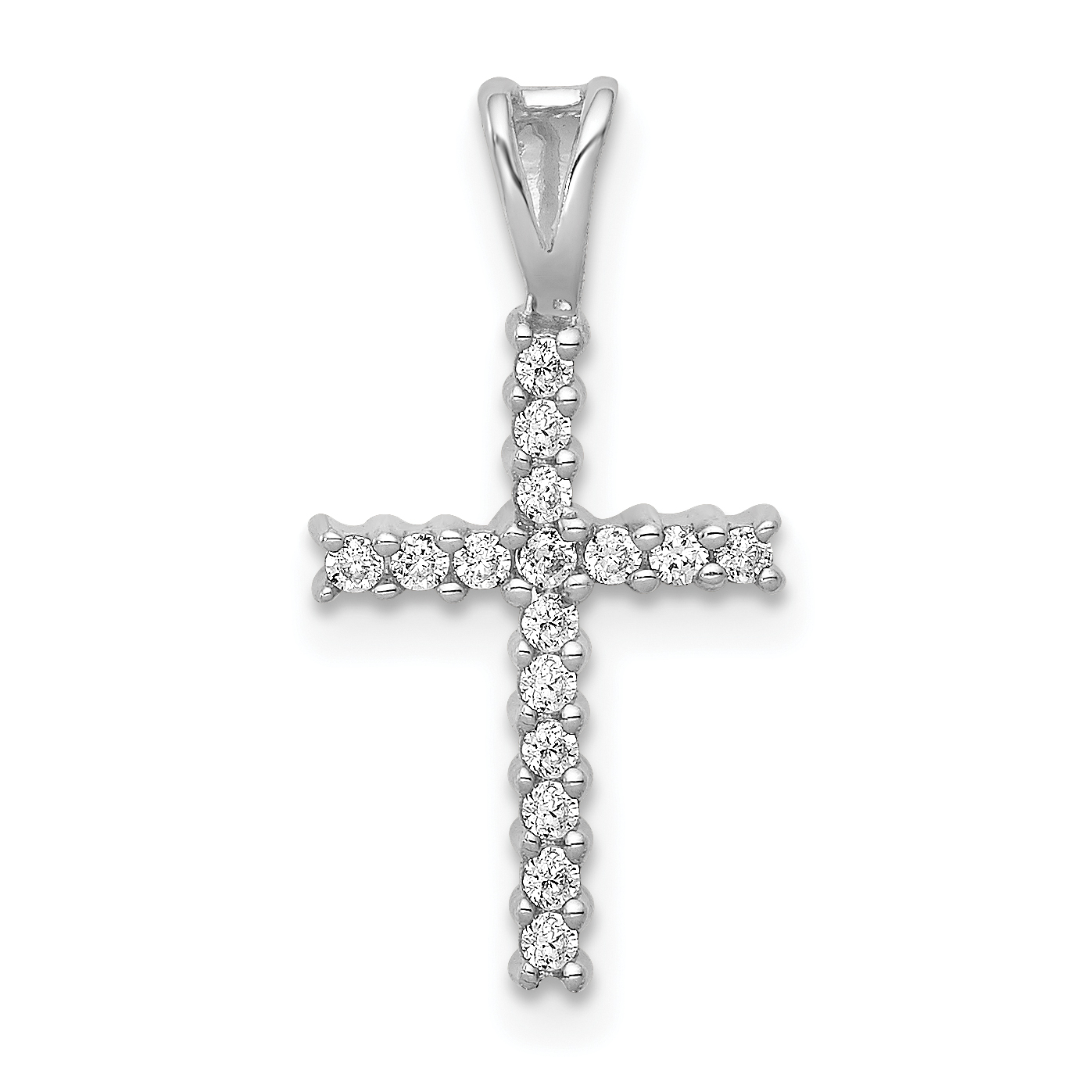 10K White Gold 1/6ct. Diamond Latin Cross Pendant (PM4973-016-1WA)