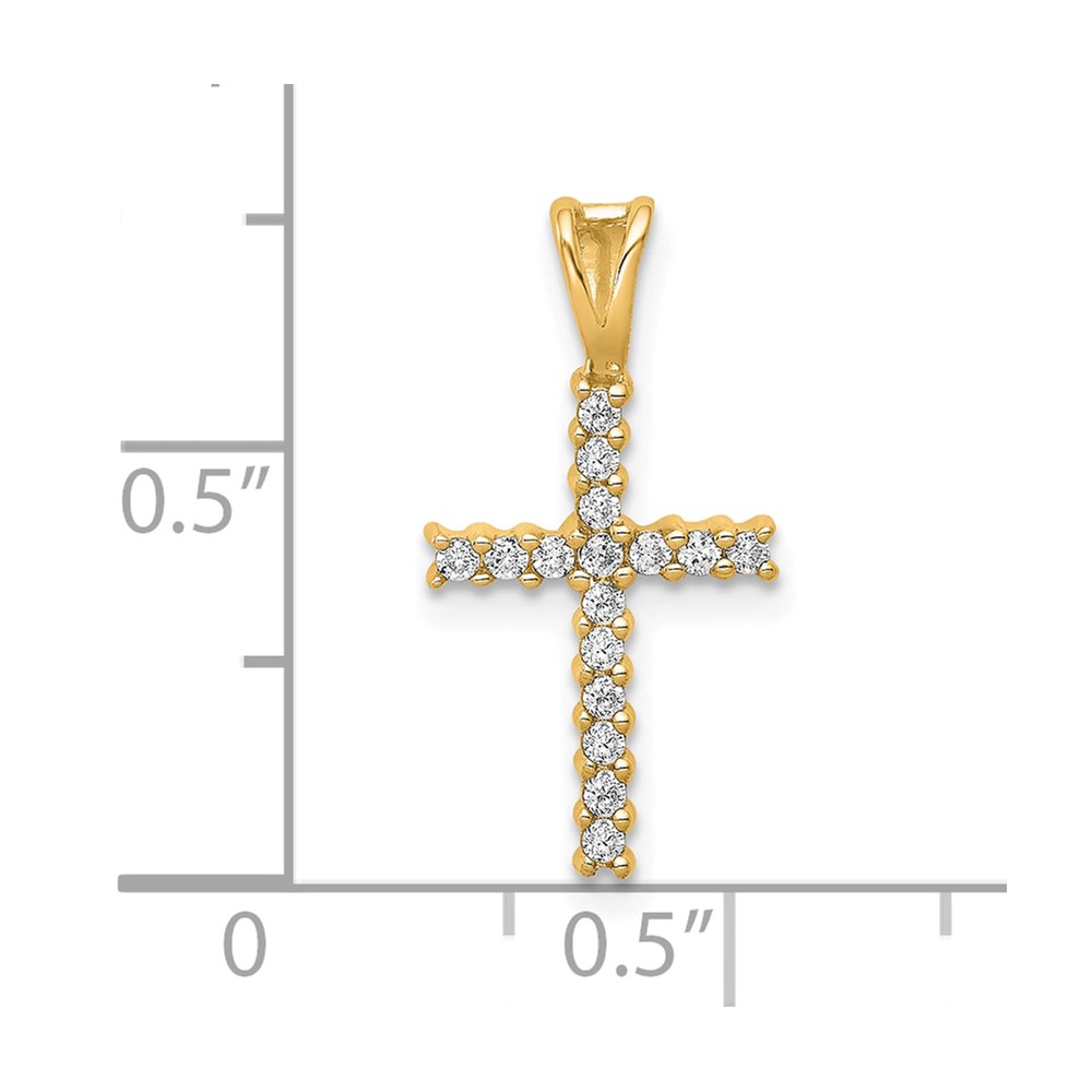 10K 1/6ct. Diamond Latin Cross Pendant (PM4973-016-1YA)
