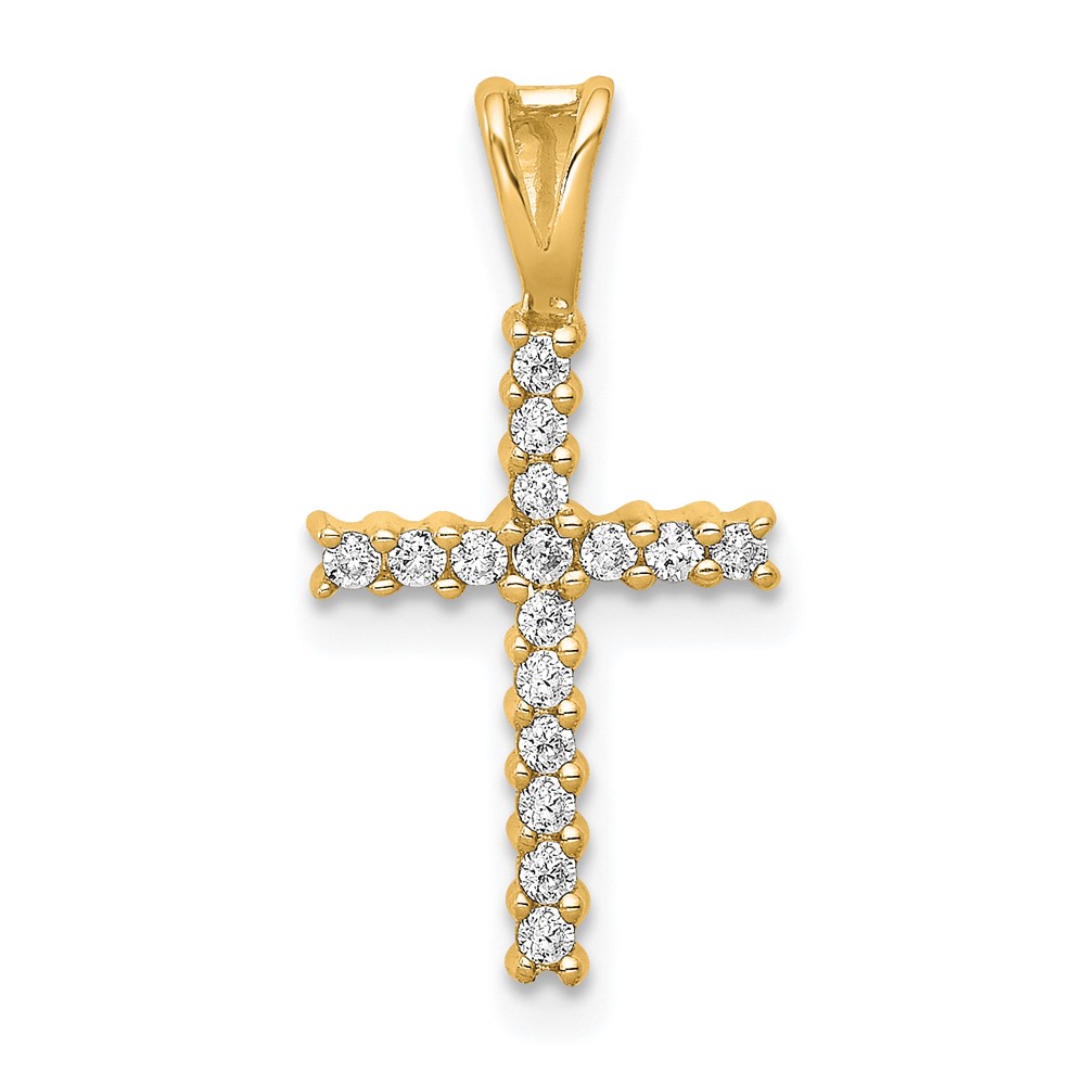 10K 1/6ct. Diamond Latin Cross Pendant (PM4973-016-1YA)
