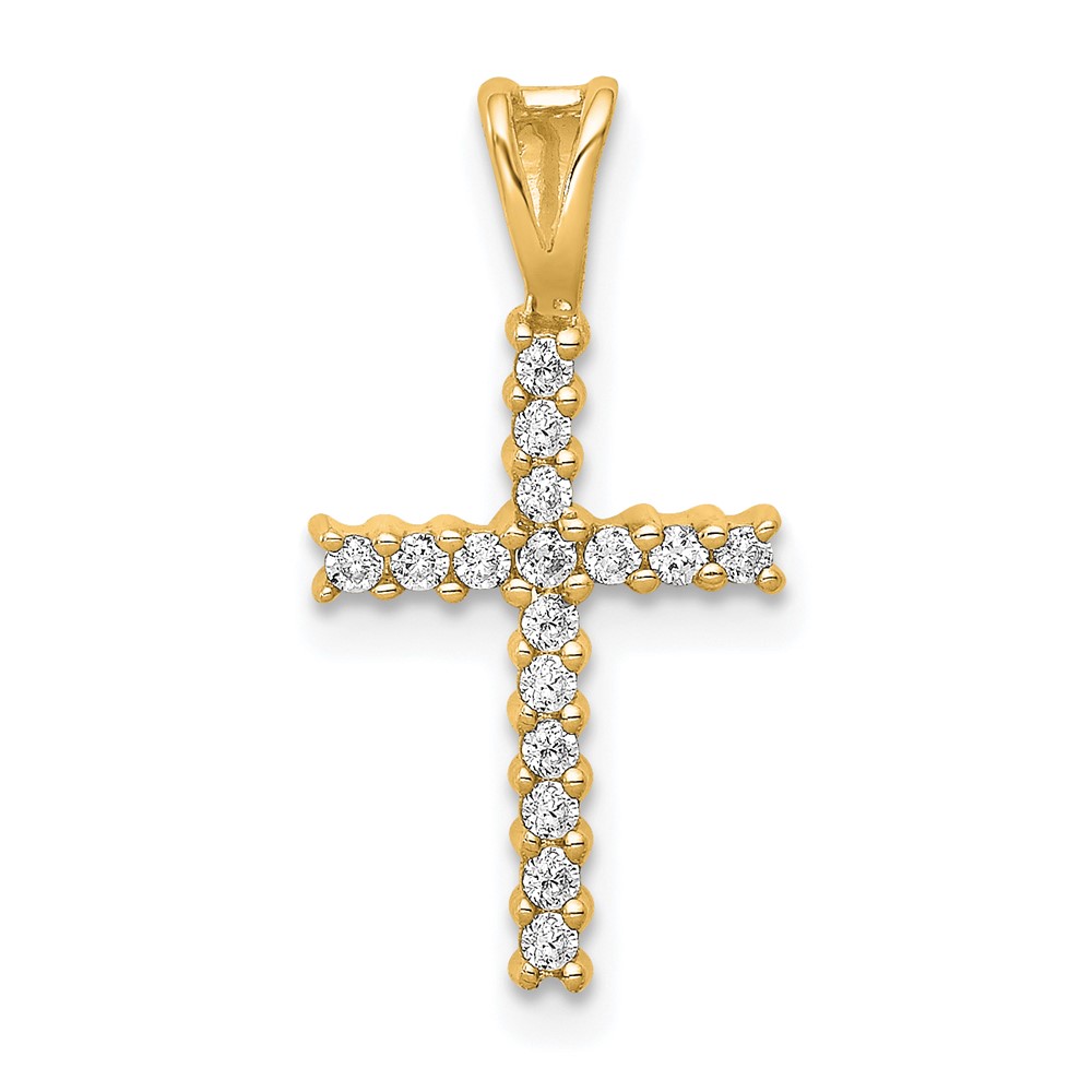 14k 1/6ct. Diamond Latin Cross Pendant (PM4973-016-YA)
