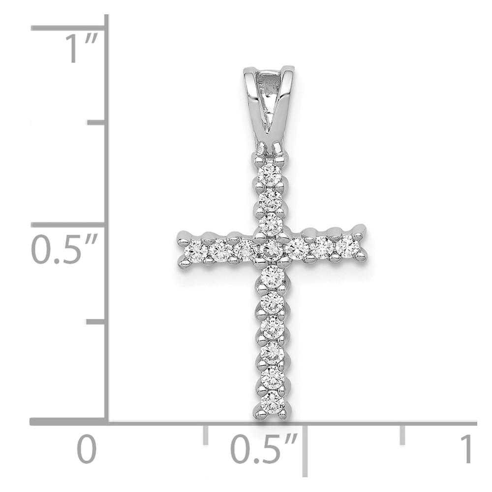 10K White Gold 1/4ct. Diamond Latin Cross Pendant (PM4973-025-1WA)