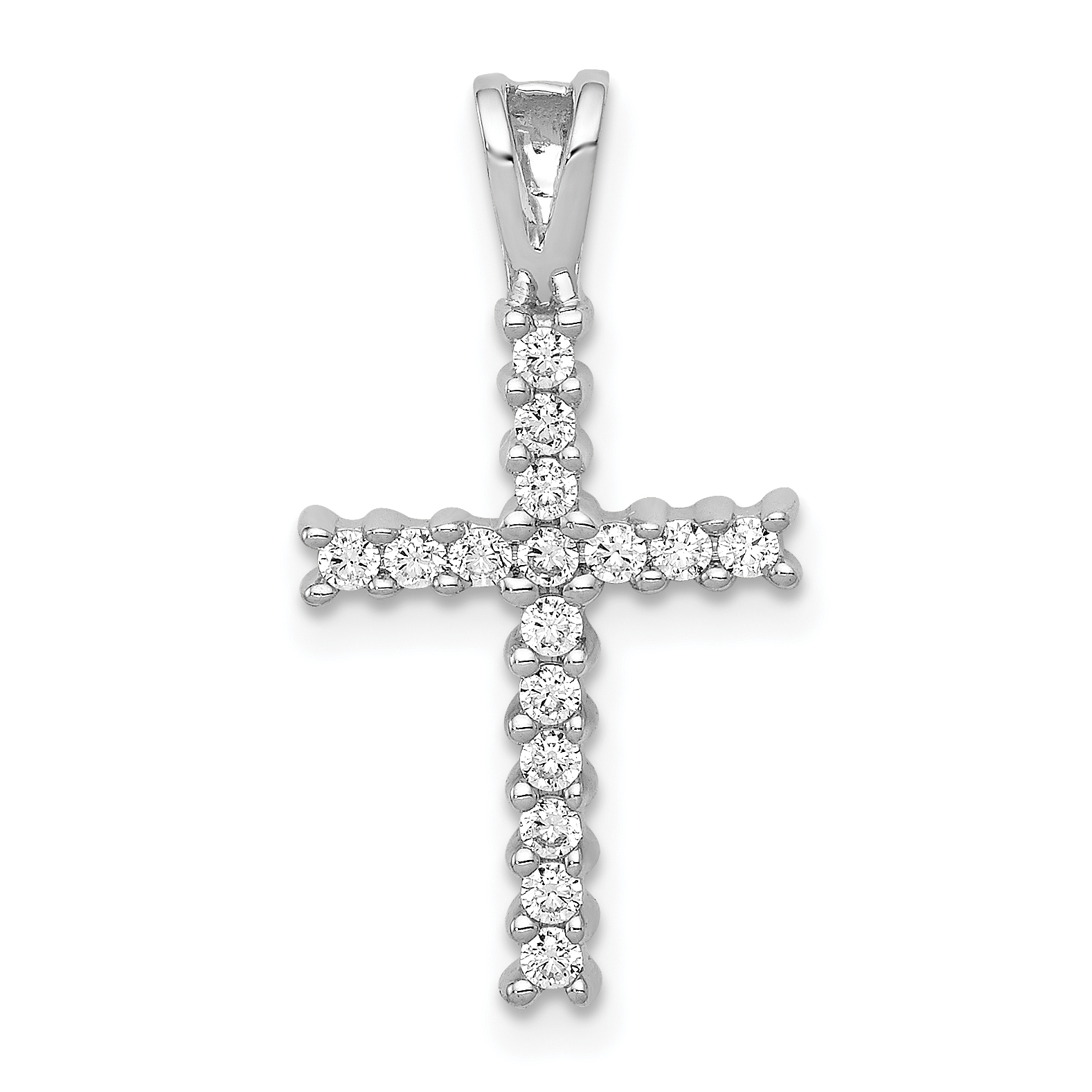 10K White Gold 1/4ct. Diamond Latin Cross Pendant (PM4973-025-1WA)