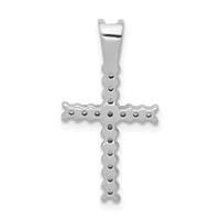 14K White Gold 0.25 Carat Lab Grown Diamond VS SI+ G+ Complete Cross Pendant view 3
