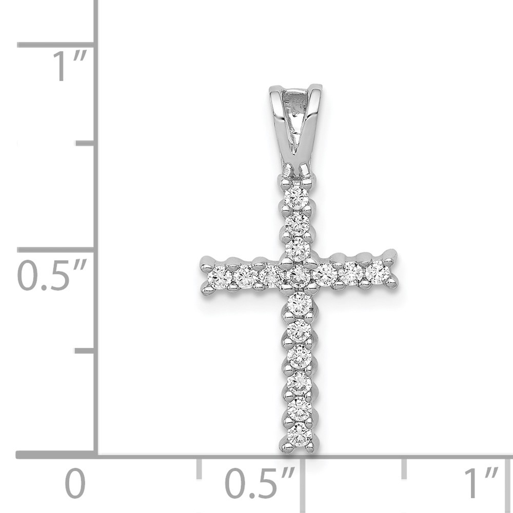 14k White Gold 1/4ct. Diamond Latin Cross Pendant (PM4973-025-WA)