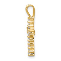 14K Yellow Gold 0.25 Carat Lab Grown Diamond VS SI+ G+ Complete Cross Pendant view 2