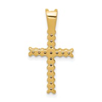14K Yellow Gold 0.25 Carat Lab Grown Diamond VS SI+ G+ Complete Cross Pendant view 3
