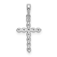 14K White Gold 0.10 Carat Lab Grown Diamond VS SI+ G+ Complete Cross Pendant view 3