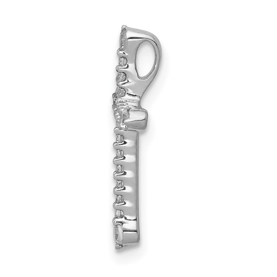 14k White Gold 1/5 carat Diamond Cross Chain Slide