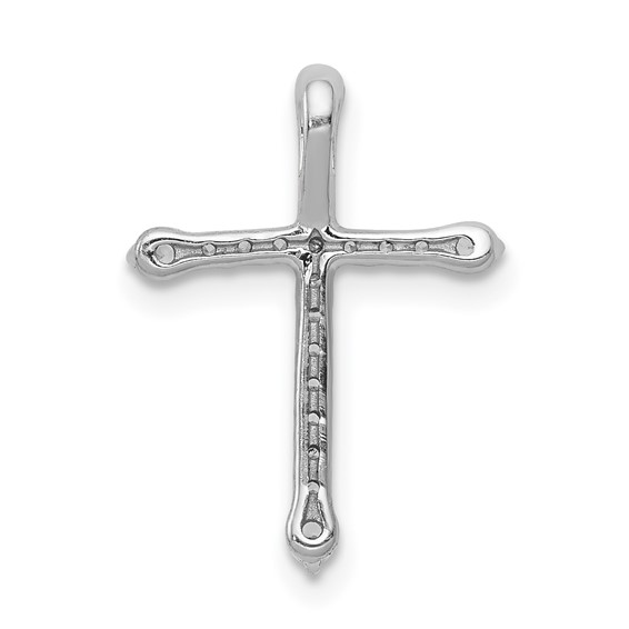 14k White Gold 1/5 carat Diamond Cross Chain Slide
