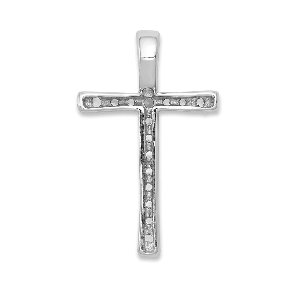 10K White Gold 1/5ct. Diamond Latin Cross Chain Slide (PM4976-020-1WA)