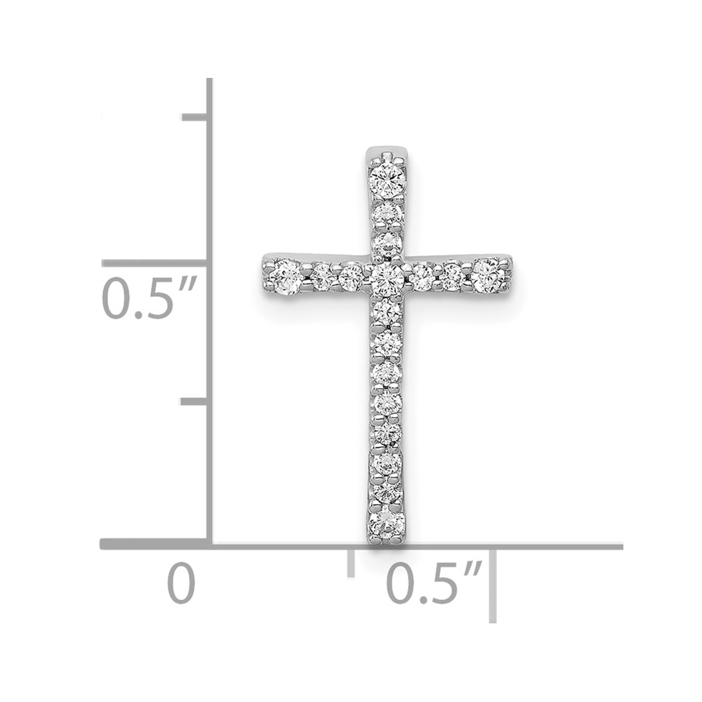 10K White Gold 1/5ct. Diamond Latin Cross Chain Slide (PM4976-020-1WA)