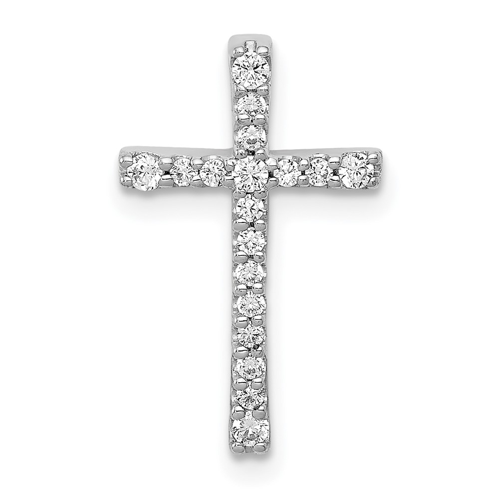 14K White Gold 0.20 Carat Lab Grown Diamond VS SI+ G+ Complete Chain Slide Pendant