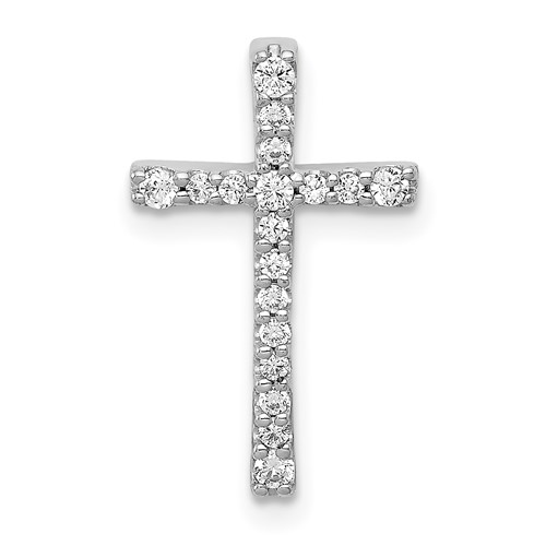 14K White Gold 0.20 Carat Lab Grown Diamond VS SI+ G+ Complete Chain Slide Pendant